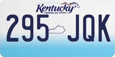 KY license plate 295JQK