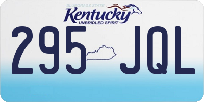 KY license plate 295JQL