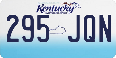 KY license plate 295JQN