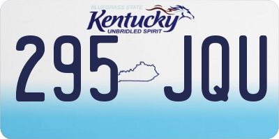 KY license plate 295JQU