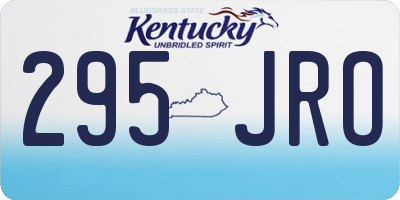 KY license plate 295JRO