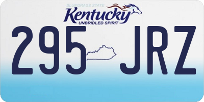 KY license plate 295JRZ