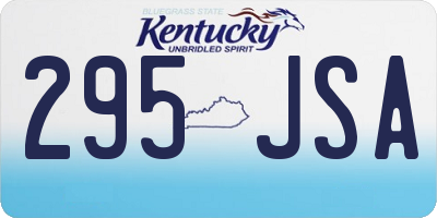 KY license plate 295JSA