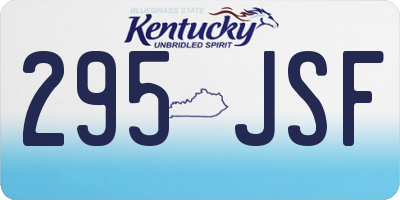 KY license plate 295JSF