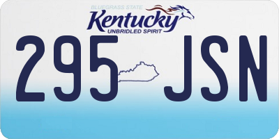 KY license plate 295JSN