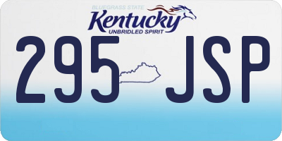 KY license plate 295JSP