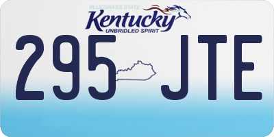 KY license plate 295JTE