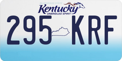 KY license plate 295KRF