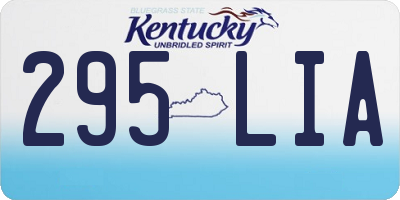 KY license plate 295LIA