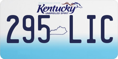 KY license plate 295LIC