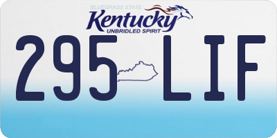 KY license plate 295LIF