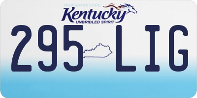 KY license plate 295LIG