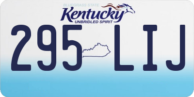 KY license plate 295LIJ