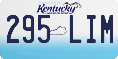 KY license plate 295LIM