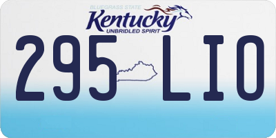 KY license plate 295LIO
