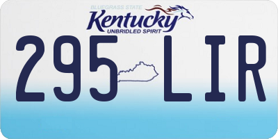 KY license plate 295LIR