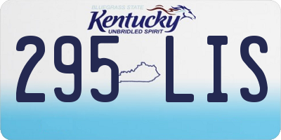 KY license plate 295LIS
