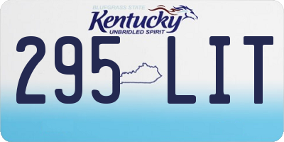 KY license plate 295LIT
