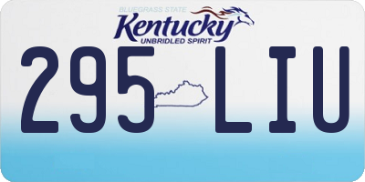 KY license plate 295LIU
