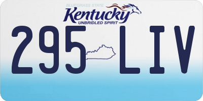 KY license plate 295LIV