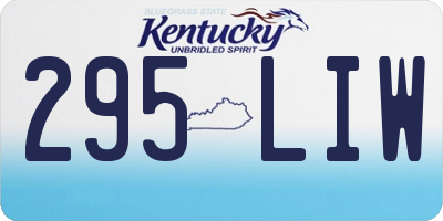 KY license plate 295LIW