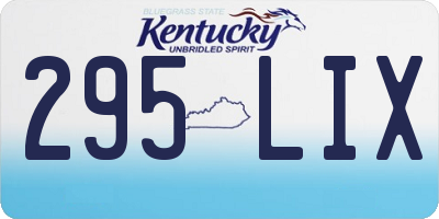 KY license plate 295LIX