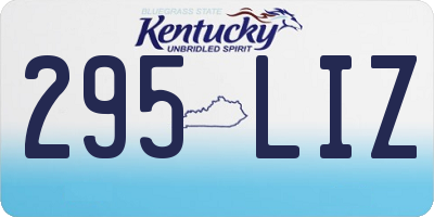 KY license plate 295LIZ