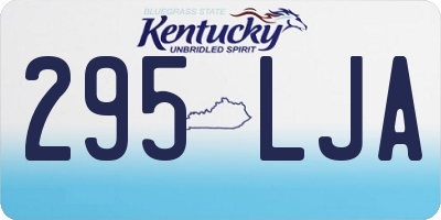 KY license plate 295LJA