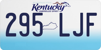 KY license plate 295LJF