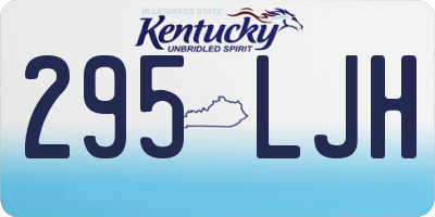 KY license plate 295LJH