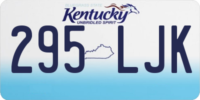 KY license plate 295LJK