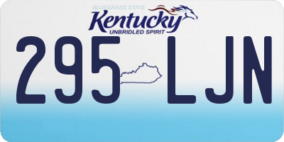 KY license plate 295LJN