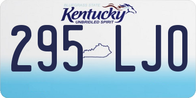 KY license plate 295LJO