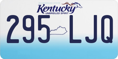 KY license plate 295LJQ