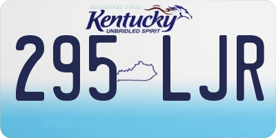 KY license plate 295LJR