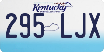 KY license plate 295LJX