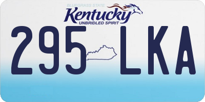 KY license plate 295LKA