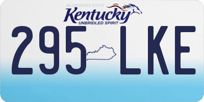 KY license plate 295LKE