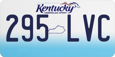 KY license plate 295LVC