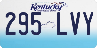 KY license plate 295LVY