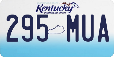 KY license plate 295MUA
