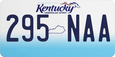 KY license plate 295NAA