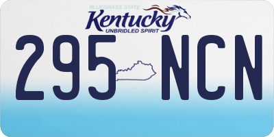 KY license plate 295NCN