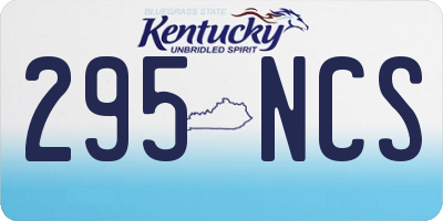 KY license plate 295NCS