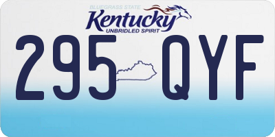 KY license plate 295QYF
