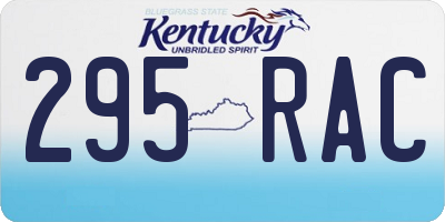 KY license plate 295RAC