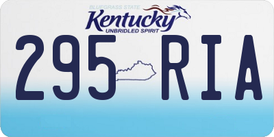 KY license plate 295RIA