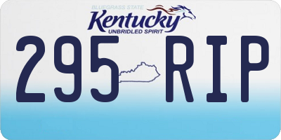 KY license plate 295RIP