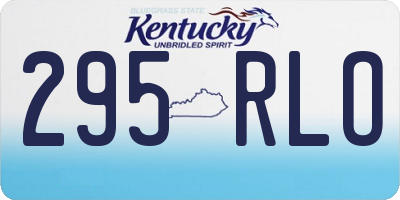 KY license plate 295RLO