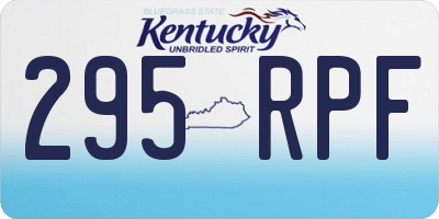 KY license plate 295RPF
